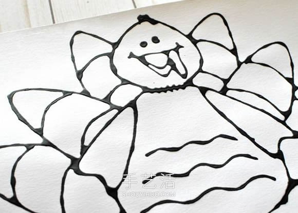 简单手绘手工制作纸火鸡的做法教程