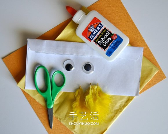 幼儿园手工制作信封小鸡木偶的做法教程