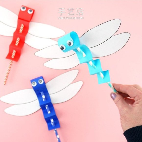 幼儿园手工制作蜻蜓木偶的简单做法教程