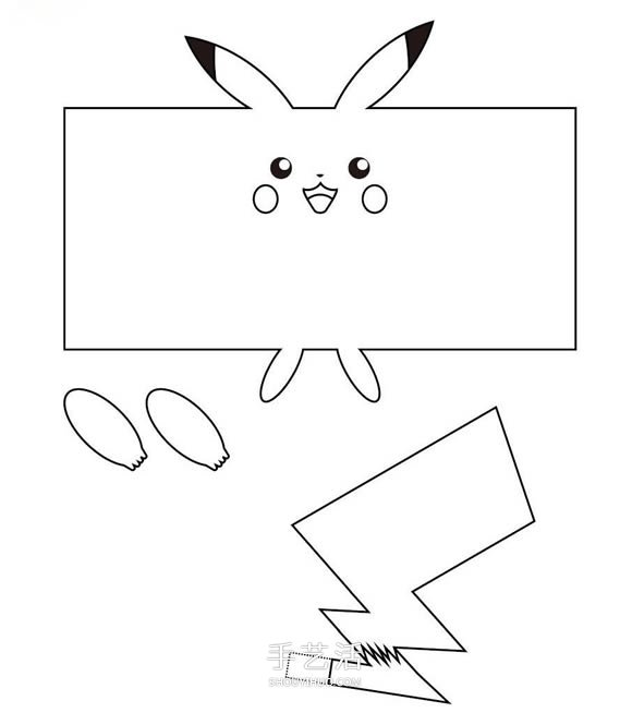 自制可爱的小动物 卡纸皮卡丘手工制作教程