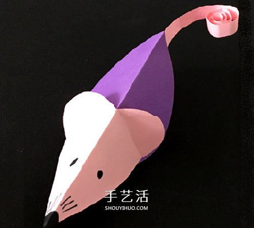 彩色卡纸做小老鼠教程 简单立体老鼠制作图片