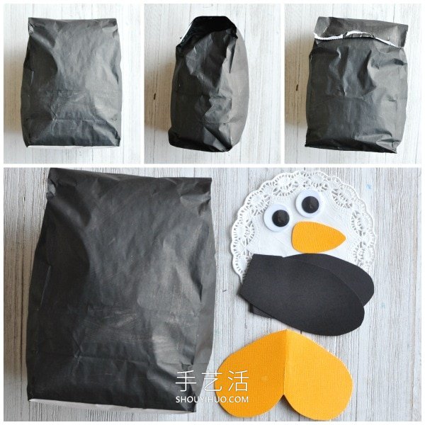 幼儿园手工制作纸袋企鹅的做法教程