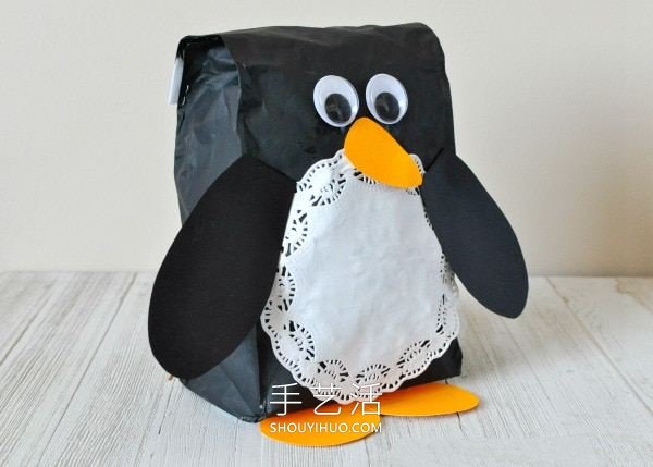 幼儿园手工制作纸袋企鹅的做法教程
