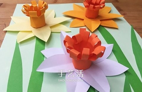 手工卡纸花的做法图解 幼儿制作立体花朵教程