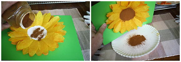 幼儿园手工制作咖啡滤纸向日葵花