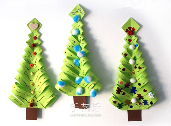 幼儿园手工制作卡纸圣诞树的做法教程