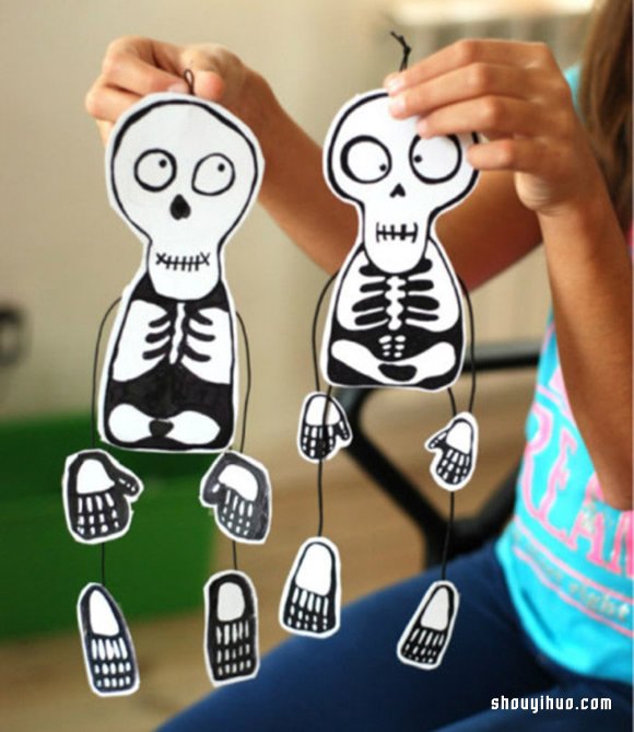 幼儿玩具：好玩骷髅小人挂件手工制作方法