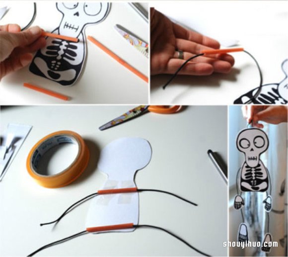 幼儿玩具：好玩骷髅小人挂件手工制作方法