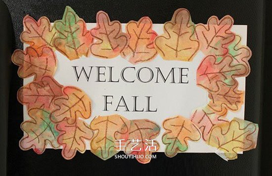 简单幼儿小制作：欢迎秋天的树叶卡片做法