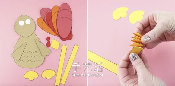 幼儿园手工制作感恩节火鸡的做法教程