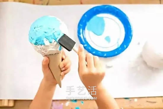 幼儿手工制作熟石膏冰激凌的做法教程