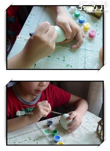 幼儿手工——鸡蛋或鸭蛋绘制艺术彩蛋