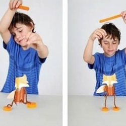 好玩的狐狸提线木偶玩具手工制作图解教程