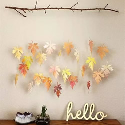 落叶手工作品图片 简单把树叶做成美丽的挂饰