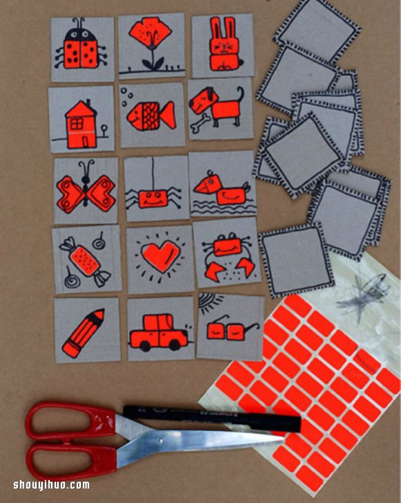 硬纸板废物利用DIY手工制作好玩的游戏卡片