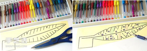 用纸做羽毛笔的方法图解 幼儿羽毛笔手工制作