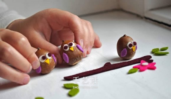 橡子手工制作猫头鹰 简单橡子猫头鹰的做法