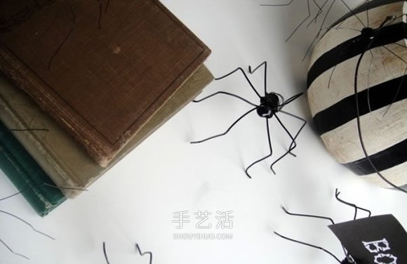 万圣节蜘蛛便签夹DIY 铁丝手工制作可爱小蜘蛛