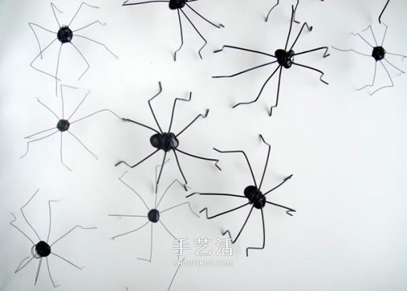 万圣节蜘蛛便签夹DIY 铁丝手工制作可爱小蜘蛛