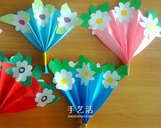 教师节或母亲节学着做 手工制作漂亮的纸花束