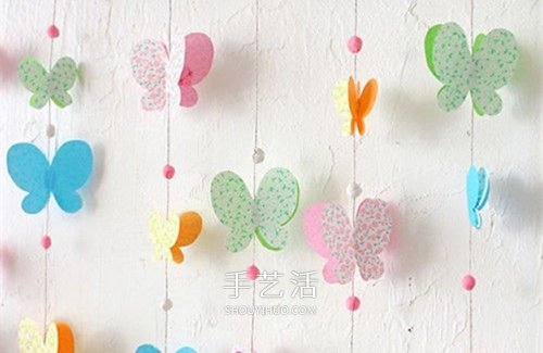 蝴蝶挂饰怎么做图解 彩纸手工制作蝴蝶装饰