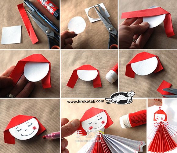 简单又可爱纸娃娃挂饰手工制作方法教程