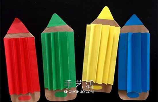 用纸做可爱的彩色铅笔 很棒的教师节礼物！