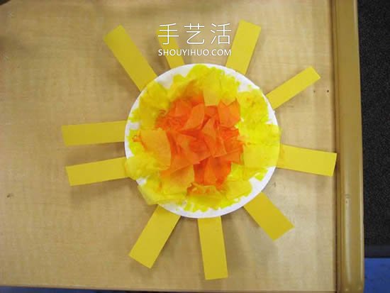 最简单手工制作纸盘太阳的做法教程
