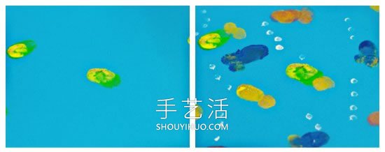 幼儿指纹鱼水族馆的画法教程