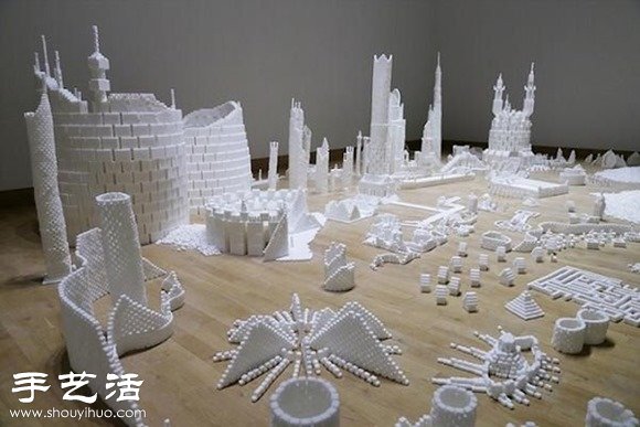 50多万颗方糖DIY幻想中的未来城市模型