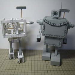 齿轮驱动纸机器人模型 手工自驱动纸机器人图片