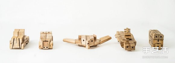 木头制作的变形金刚玩具 享受把玩木头的乐趣