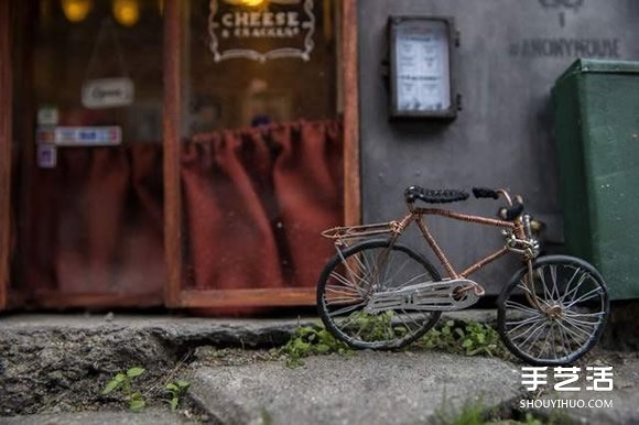 街头的迷你小店模型 让人心底有种暖暖的感觉