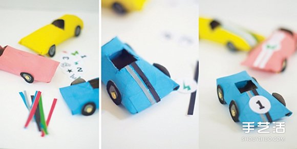 卷纸筒和蛋托做汽车 幼儿小汽车制作废物利用