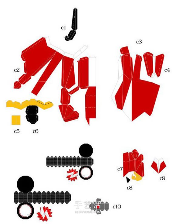 尖锋SR跑车纸模型图纸 卡纸做跑车模型展开图