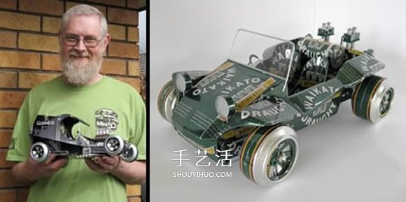 易拉罐汽车模型制作图片 易拉罐做车辆模型作品