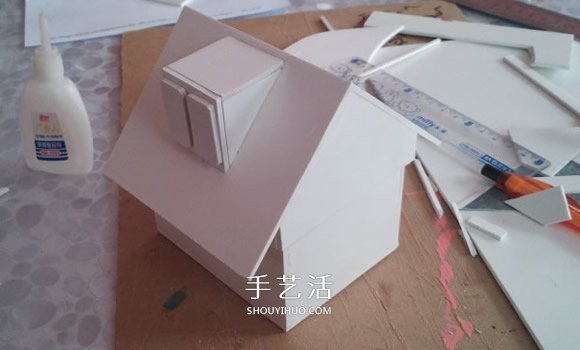 PVC板制作带院子的房子模型 兼具收纳功能