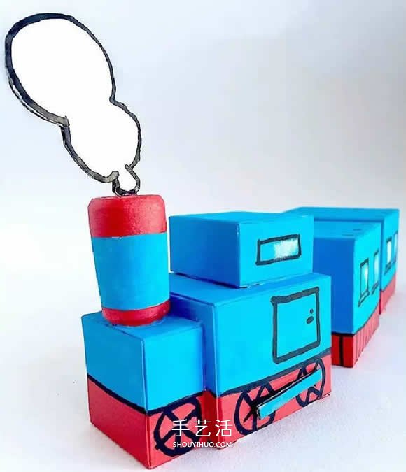儿童火车模型制作方法 废纸盒做火车的教程