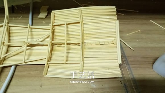 古代战船模型手工制作 纯以一次性筷子完成