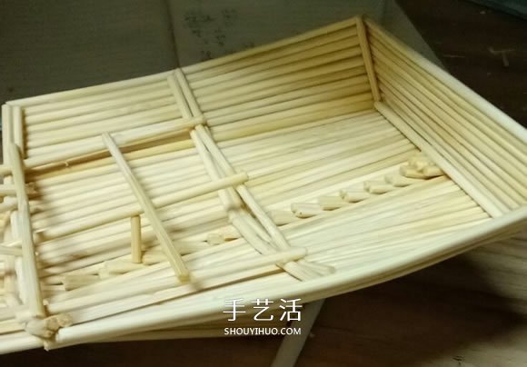 古代战船模型手工制作 纯以一次性筷子完成