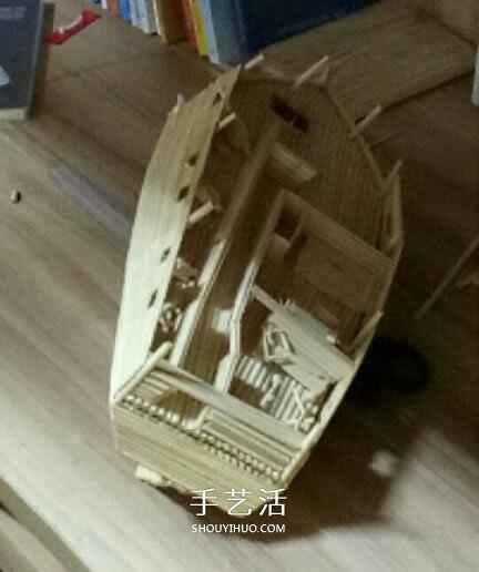 古代战船模型手工制作 纯以一次性筷子完成