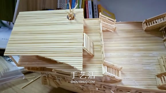 古代战船模型手工制作 纯以一次性筷子完成