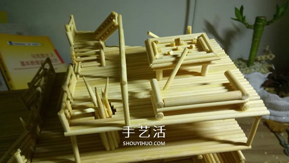 古代战船模型手工制作 纯以一次性筷子完成