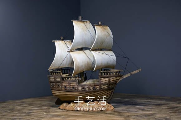 超逼真海盗船模型制作视频 仅仅用了硬纸板！