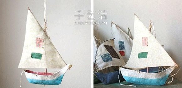 不要纸盒废物利用手工制作帆船模型的做法