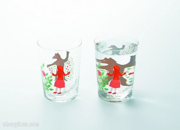 利用水的折射原理 简单DIY童話故事玻璃杯