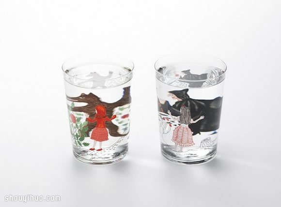 利用水的折射原理 简单DIY童話故事玻璃杯
