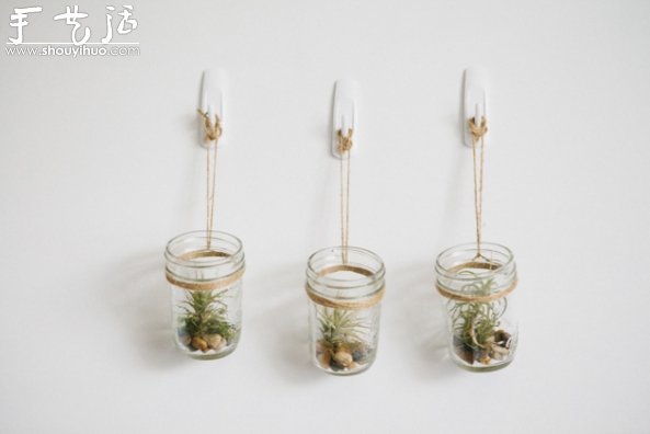 玻璃罐子DIY悬挂的小清新盆栽