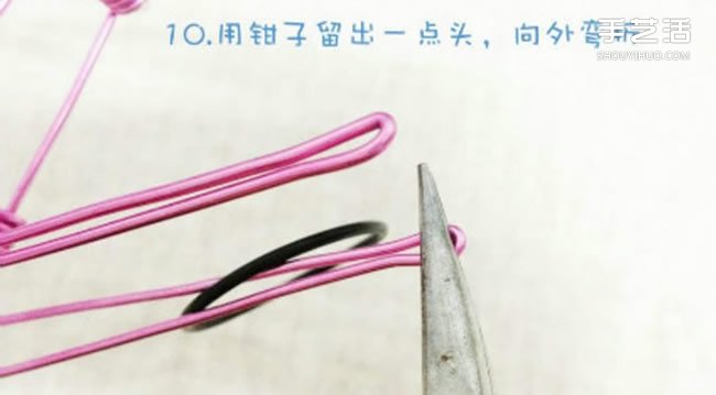 铝线DIY手工制作漂亮的粉红自行车