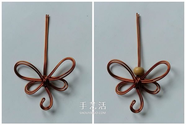金属丝制作蜻蜓挂饰 自制金属丝蜻蜓小饰品